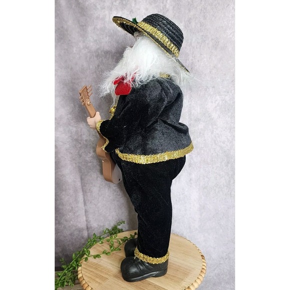Fiesta Hispanic Mexican Santa Claus Doll Figure 19" Guitar Christmas Display NEW - Picture 4 of 8